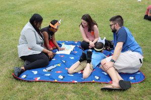 Families outside reading 