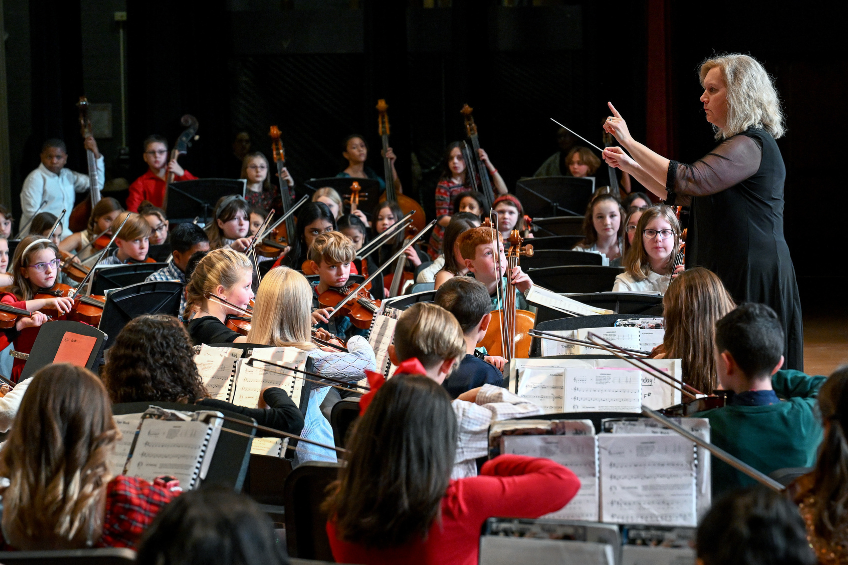 Students performing at their concert
