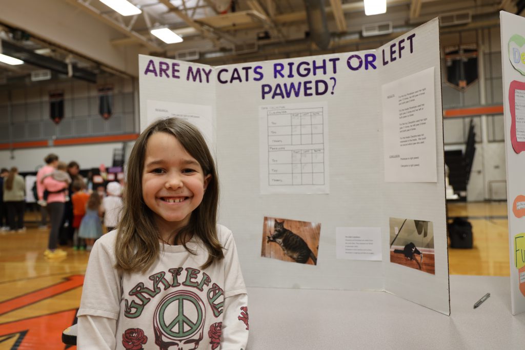 Students at a science fair 