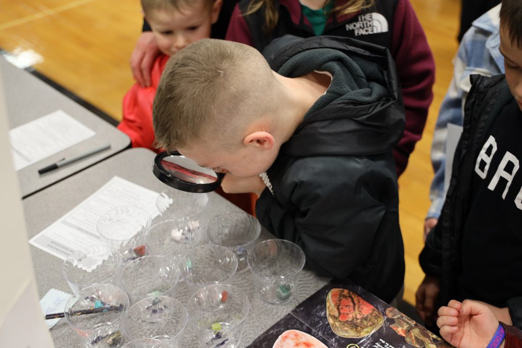 Students at a science fair 