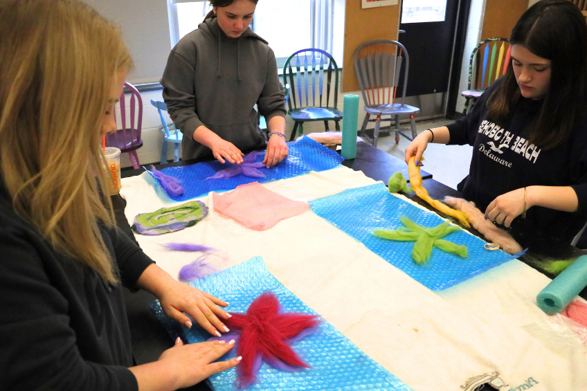 MHS students learn the art of wet felting